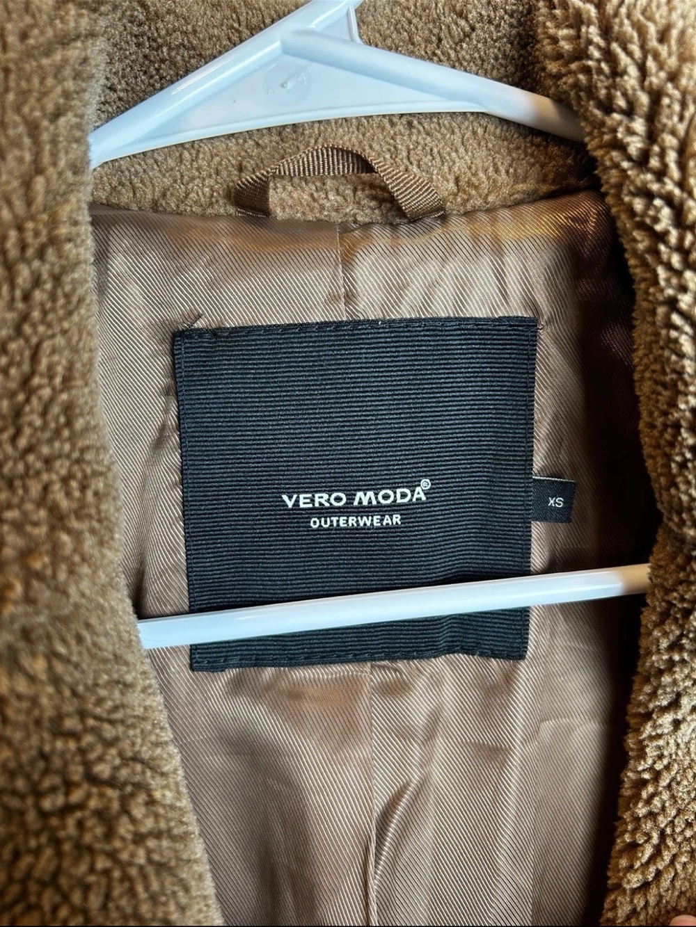 Vero Moda Women’s Brown Faux Fur Longline Teddy Coat Sherpa Size XS - Picture 3 of 6